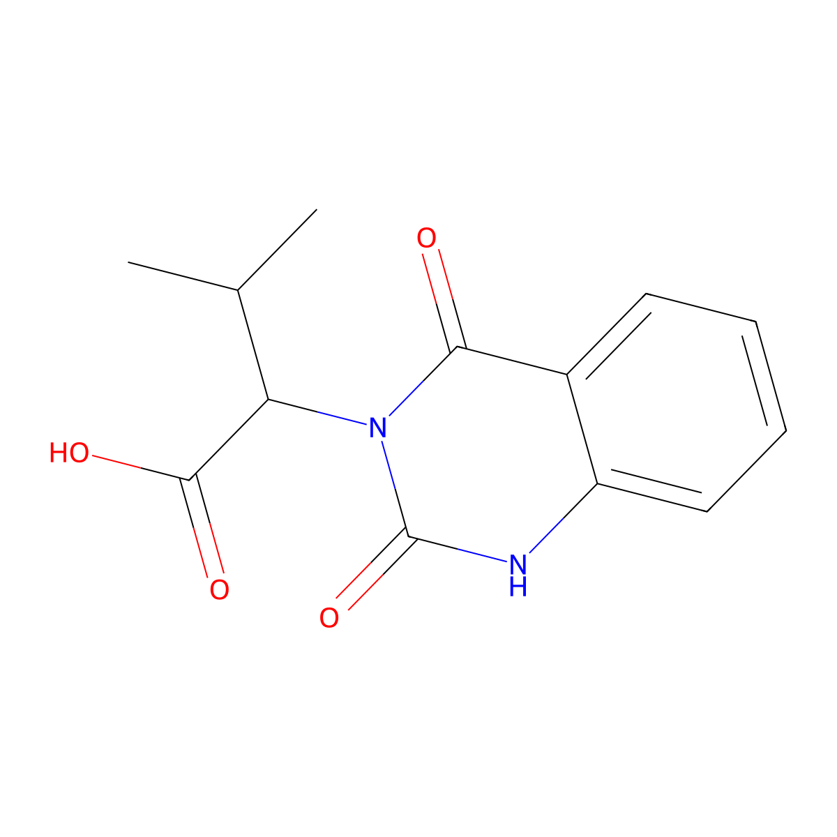 2-(2,4-Dioxo-1,2,3,4-tetrahydroquinazolin-3-yl)-3-methylbutanoic acid molecular structure, CAS 82603-66-5