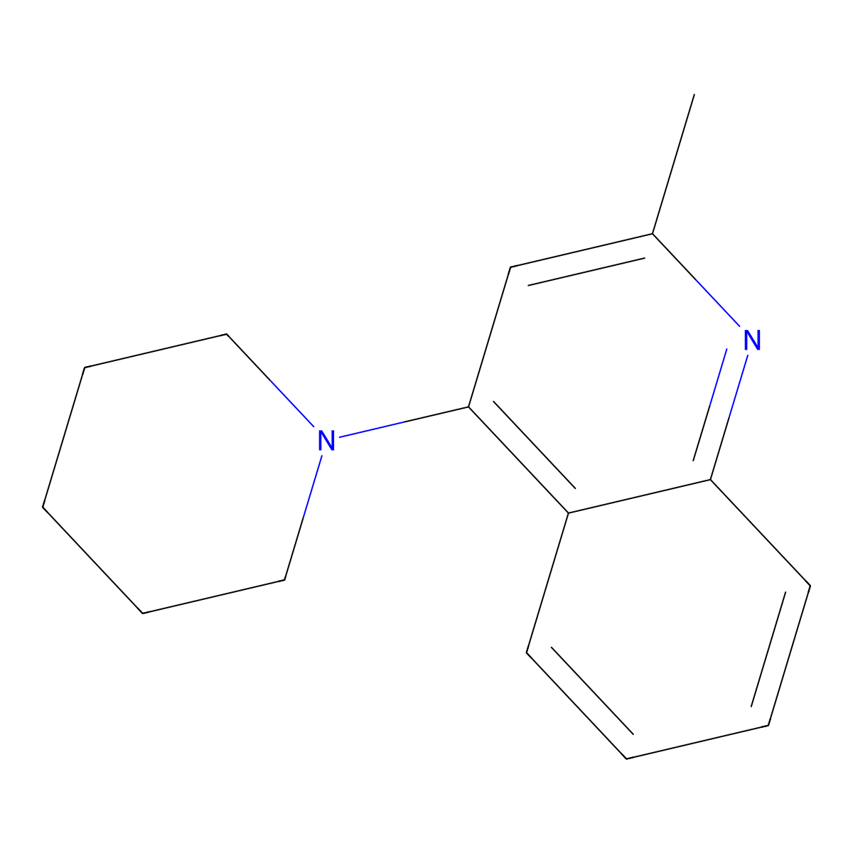 2-Methyl-4-(piperidin-1-yl)quinoline molecular structure, CAS 82607-86-1