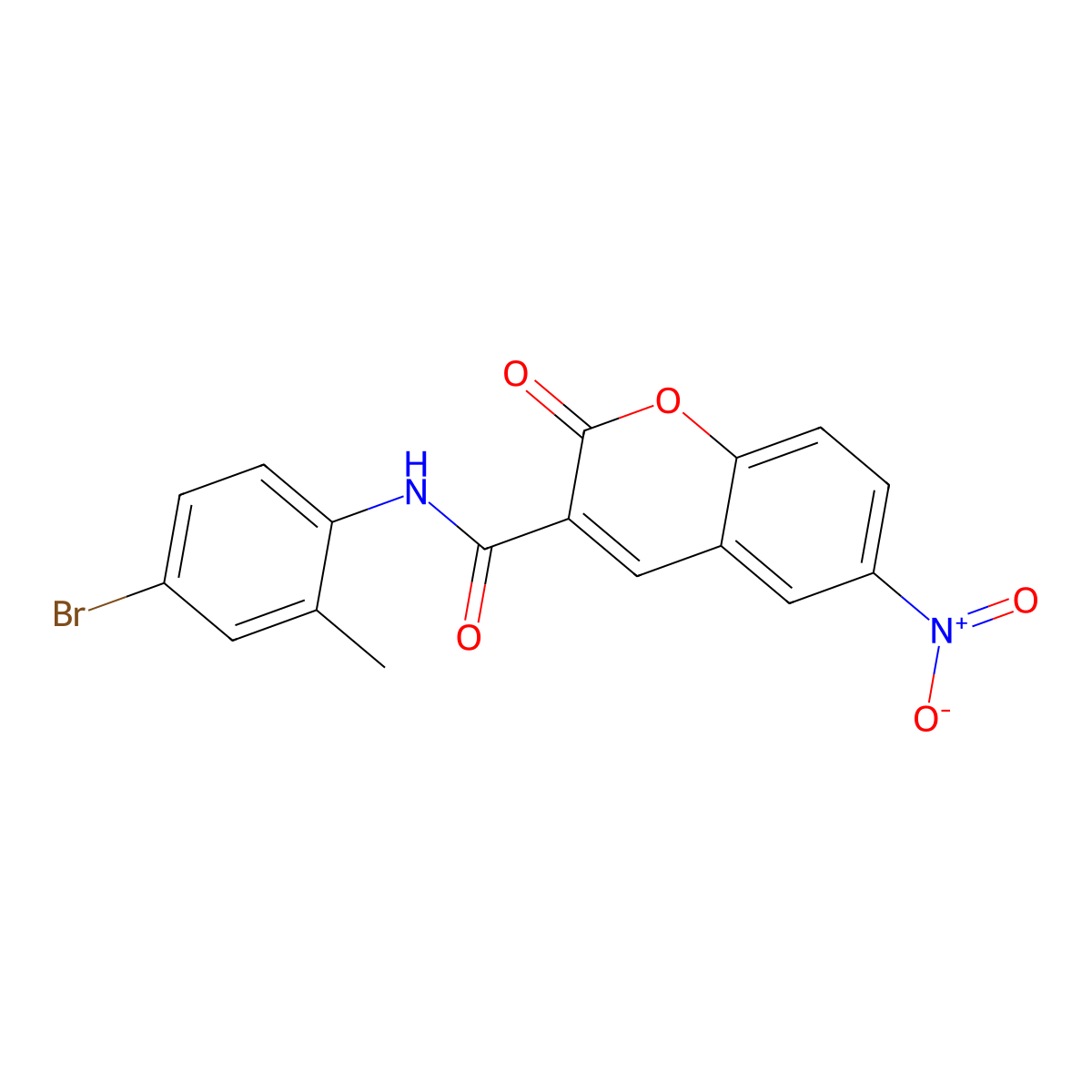 N-(4-bromo-2-methylphenyl)-6-nitro-2-oxo-2H-chromene-3-carboxamide molecular structure, CAS 82607-93-0