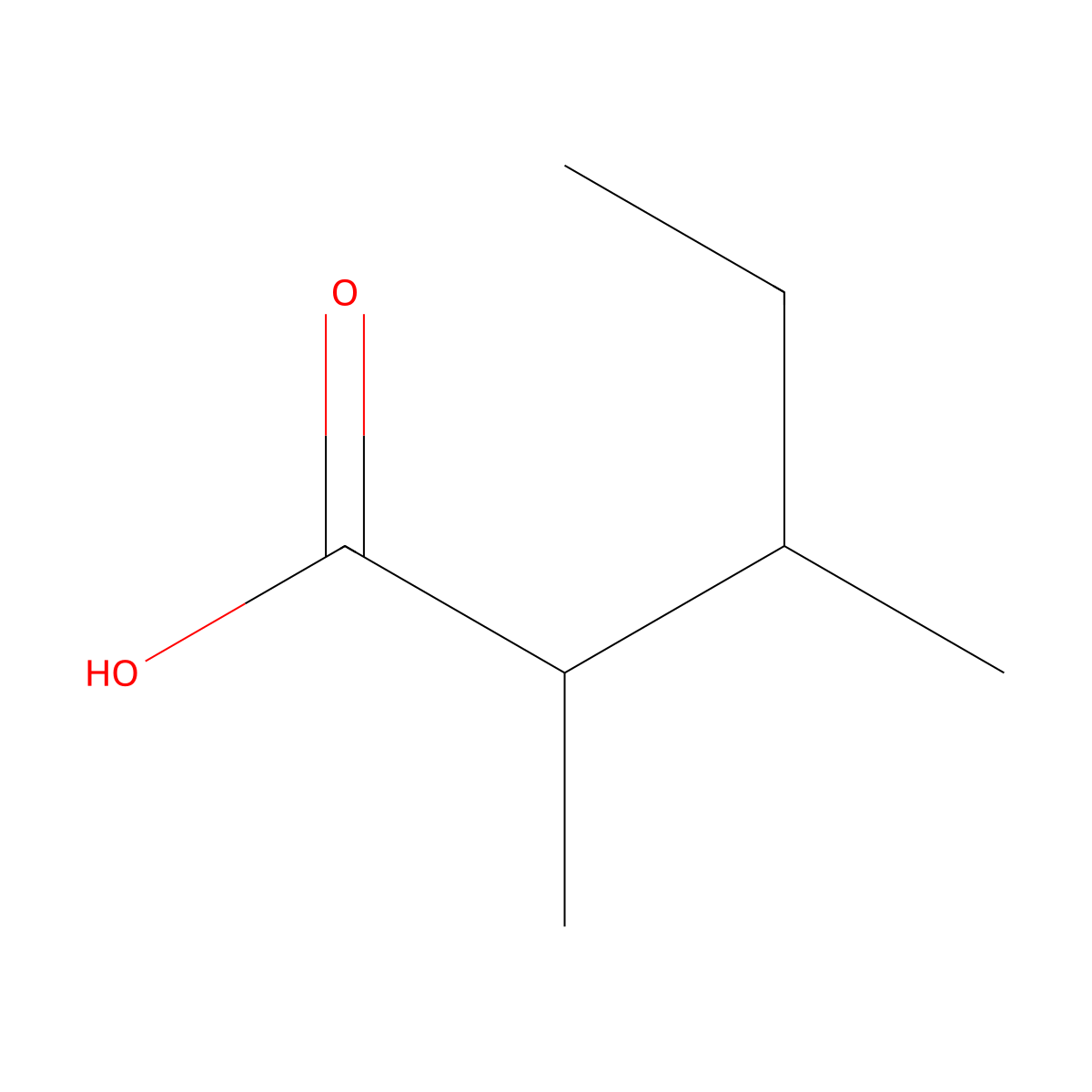 2,3-Dimethylpentanoic acid molecular structure, CAS 82608-03-5