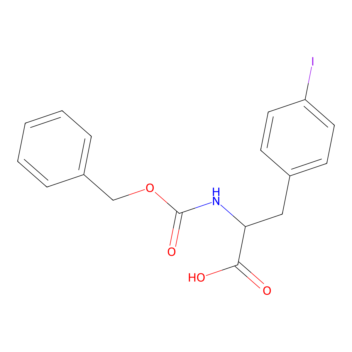 2-(((Benzyloxy)carbonyl)amino)-3-(4-iodophenyl)propanoic acid molecular structure, CAS 82611-58-3