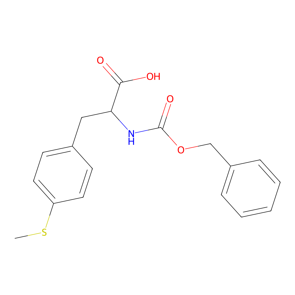 2-{[(Benzyloxy)carbonyl]amino}-3-[4-(methylsulfanyl)phenyl]propanoic acid molecular structure, CAS 82611-62-9