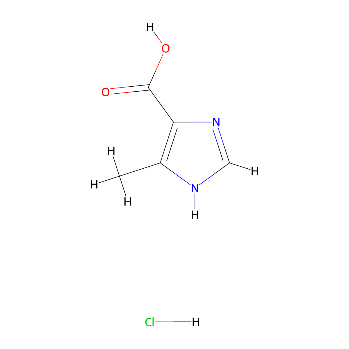 5-methyl-1H-imidazole-4-carboxylic acid hydrochloride molecular structure, CAS 82616-95-3