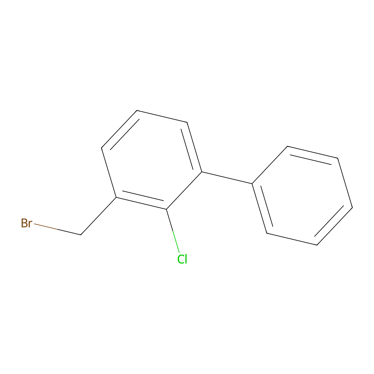 3-(Bromomethyl)-2-chloro-1,1'-biphenyl molecular structure, CAS 82617-46-7