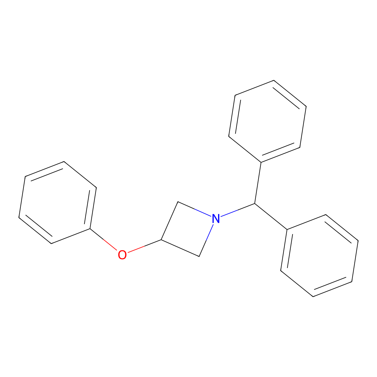 1-Benzhydryl-3-phenoxyazetidine molecular structure, CAS 82622-43-3