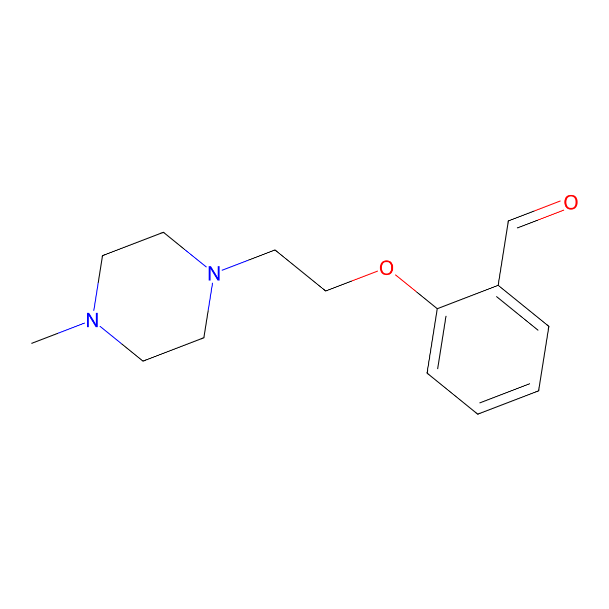 2-[2-(4-Methylpiperazin-1-yl)ethoxy]benzaldehyde molecular structure, CAS 82625-37-4