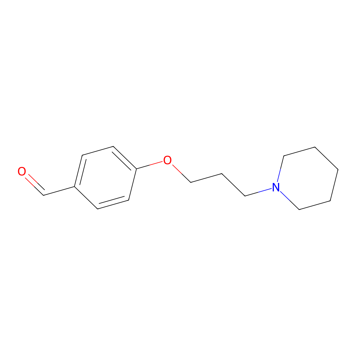 4-(3-Piperidin-1-ylpropoxy)benzaldehyde molecular structure, CAS 82625-46-5