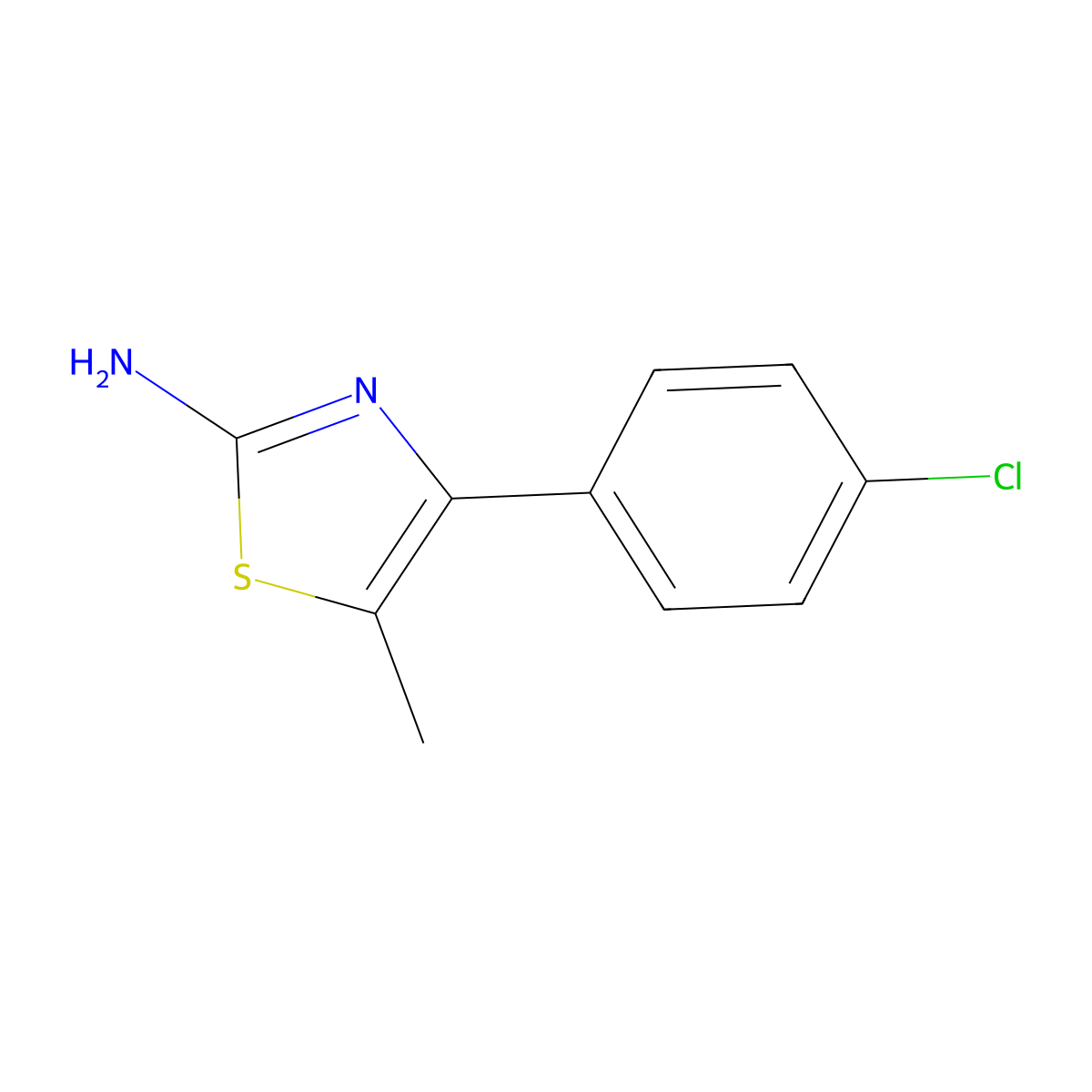 2-Amino-4-(4-chlorophenyl)-5-methylthiazole molecular structure, CAS 82632-77-7