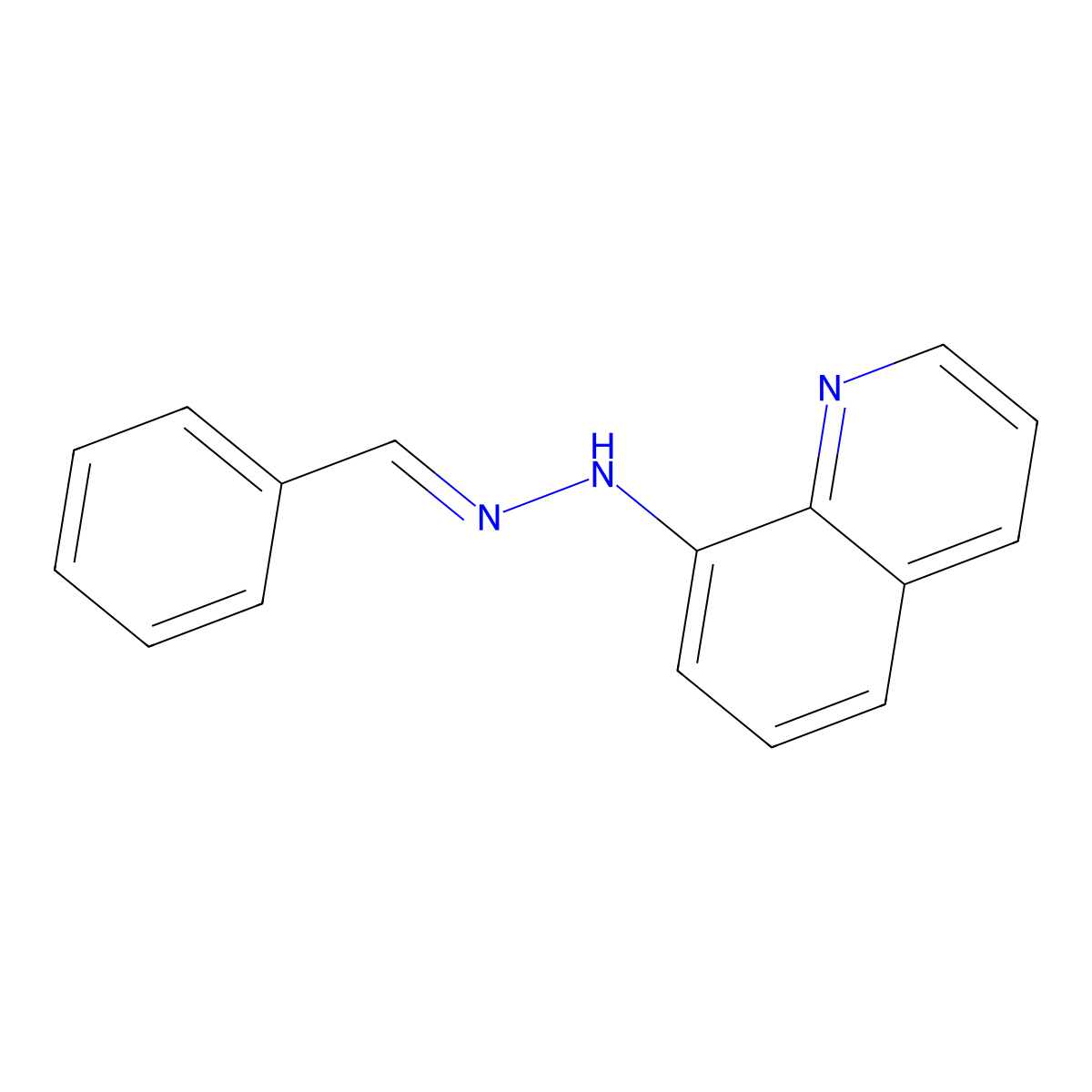8-[(E)-2-(phenylmethylidene)hydrazin-1-yl]quinoline molecular structure, CAS 82633-14-5