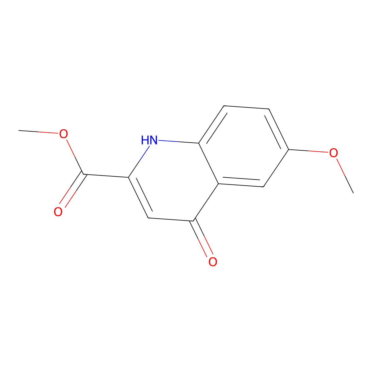 Methyl 6-methoxy-4-oxo-1,4-dihydroquinoline-2-carboxylate molecular structure, CAS 82633-20-3