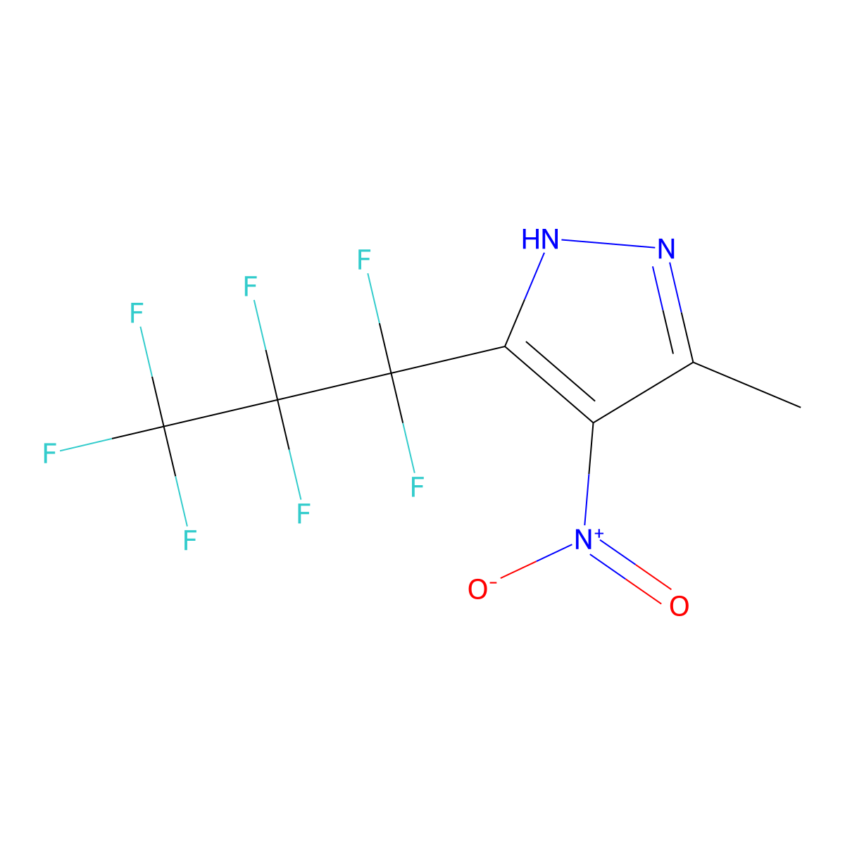3-(Heptafluoropropyl)-5-methyl-4-nitro-1H-pyrazole molecular structure, CAS 82633-69-0
