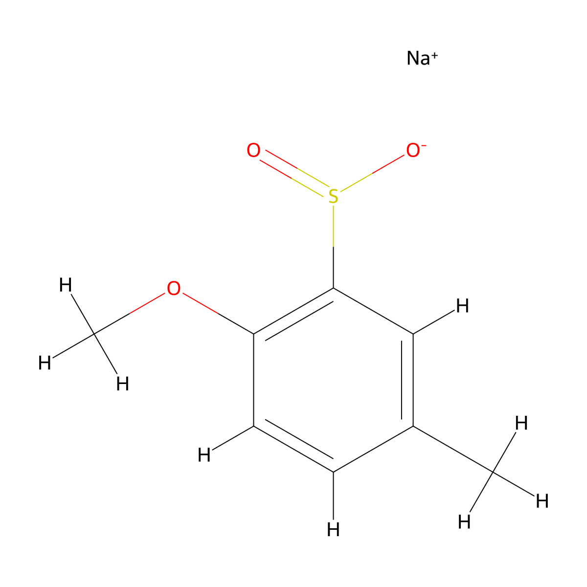 Sodium 2-methoxy-5-methylbenzene-1-sulfinate molecular structure, CAS 82635-16-3