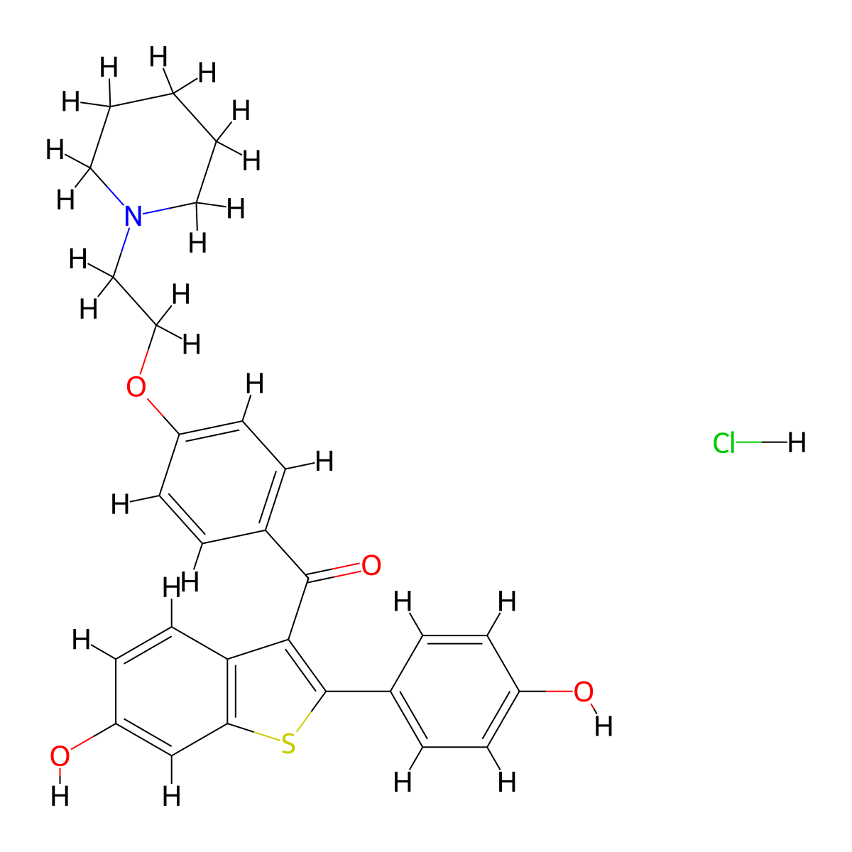 Raloxifene Hydrochloride molecular structure, CAS 82640-04-8