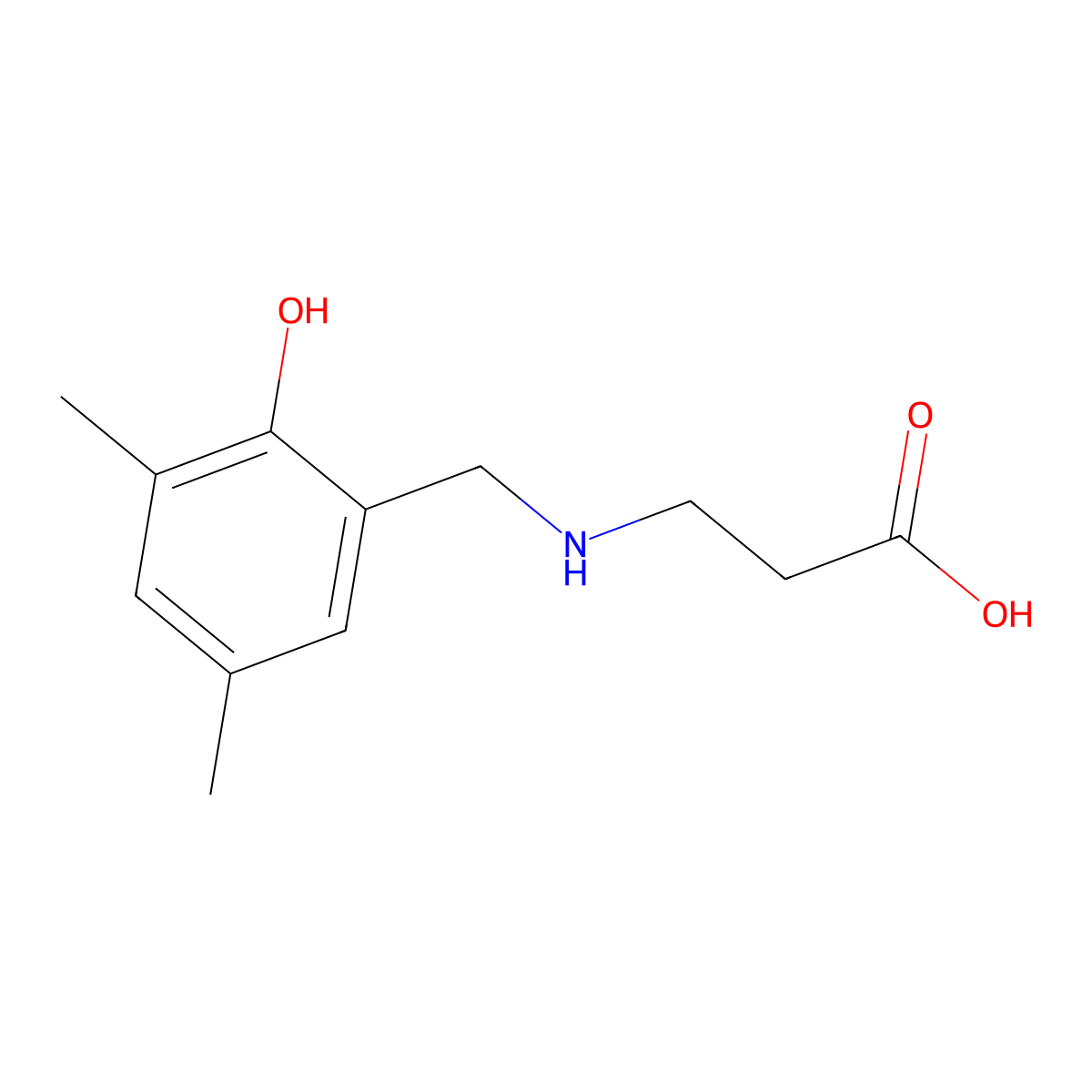 N-[(2-Hydroxy-3,5-dimethylphenyl)methyl]-beta-alanine molecular structure, CAS 82645-12-3