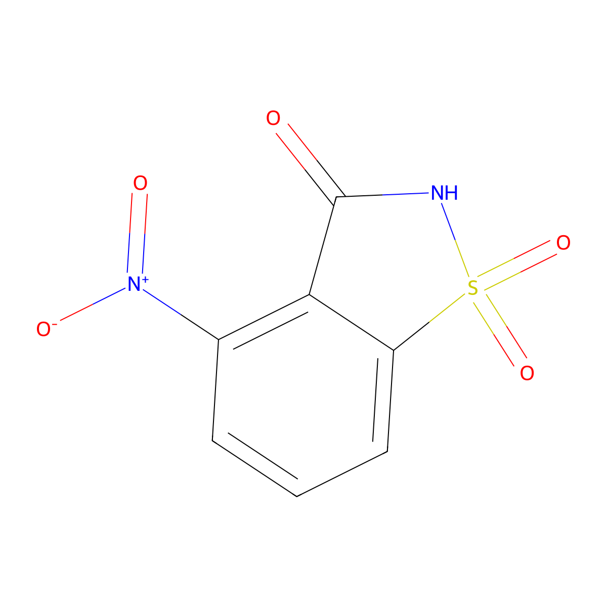 4-Nitro-1H-1lambda~6~,2-benzothiazole-1,1,3(2H)-trione molecular structure, CAS 82649-17-0