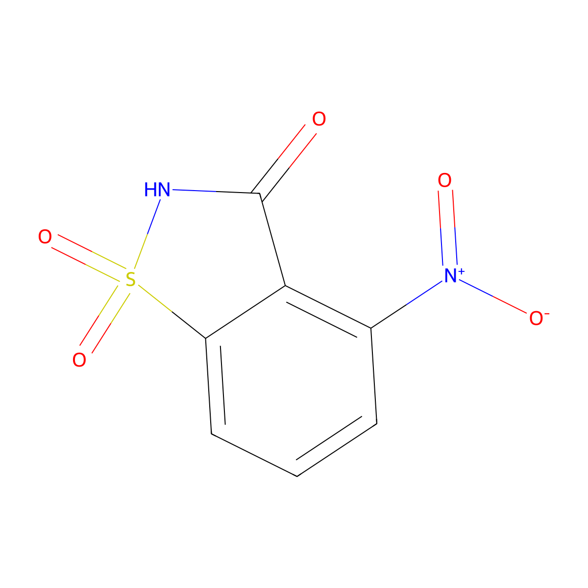 4-Nitro-1H-1lambda~6~,2-benzothiazole-1,1,3(2H)-trione molecular structure, CAS 82649-17-0