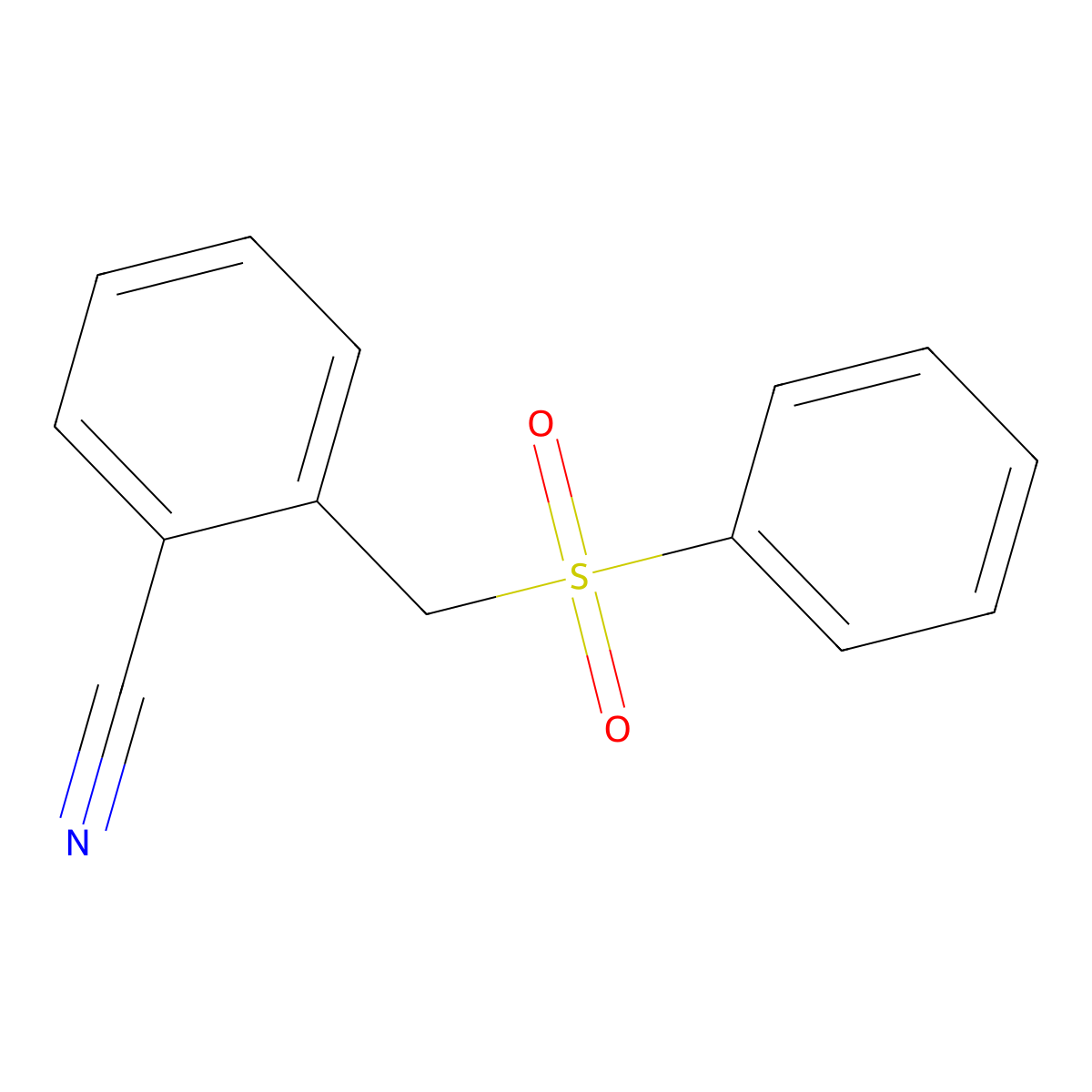 2-(Phenylsulfonylmethyl)benzonitrile molecular structure, CAS 82651-72-7