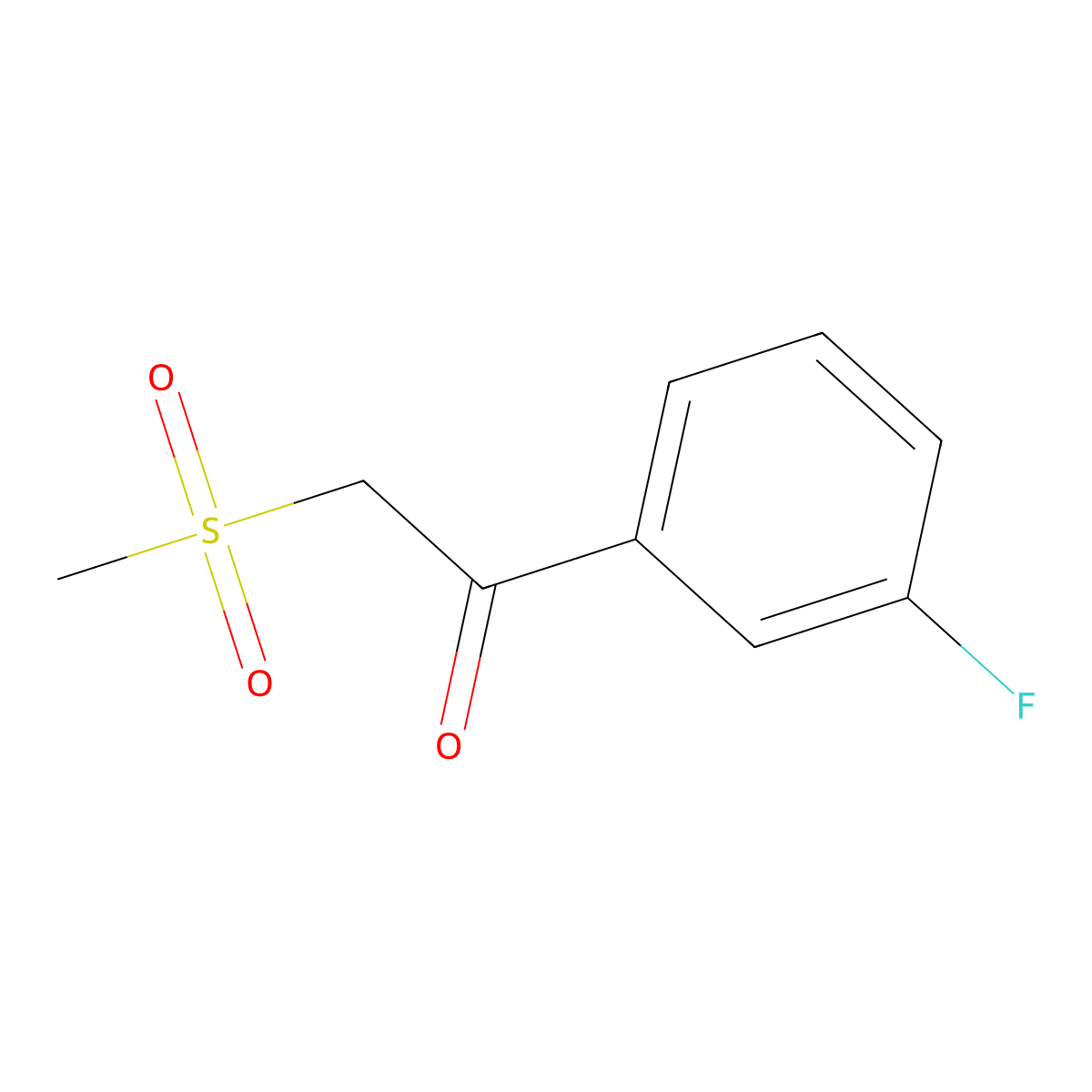 1-(3-Fluorophenyl)-2-(methylsulfonyl)ethanone molecular structure, CAS 82652-12-8