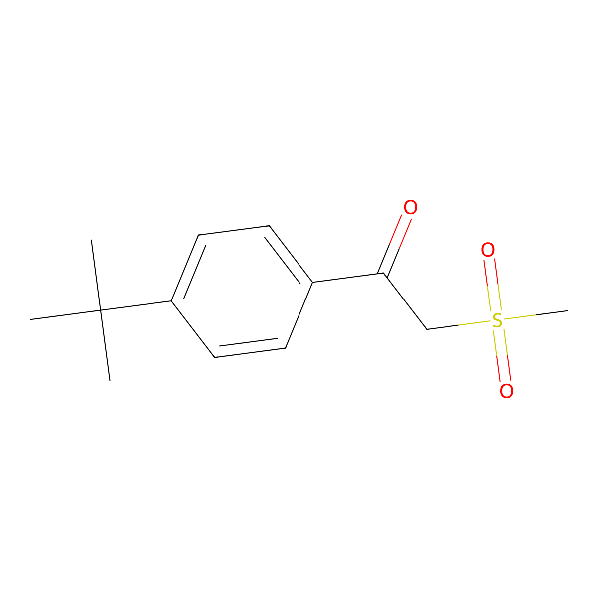 1-[4-(tert-Butyl)phenyl]-2-(methylsulfonyl)ethan-1-one molecular structure, CAS 82652-18-4