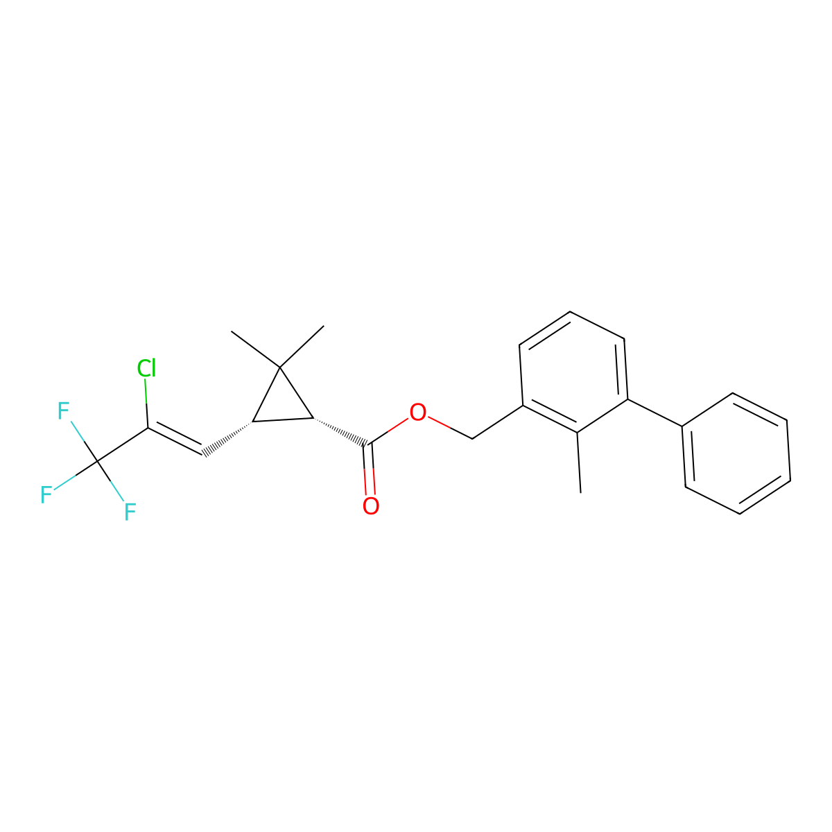 Bifenthrin molecular structure, CAS 82657-04-3