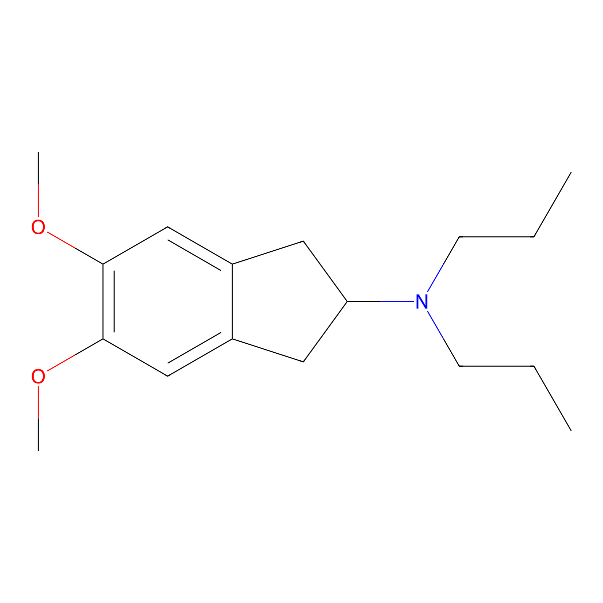 1H-Inden-2-amine, 2,3-dihydro-5,6-dimethoxy-N,N-dipropyl- molecular structure, CAS 82668-33-5