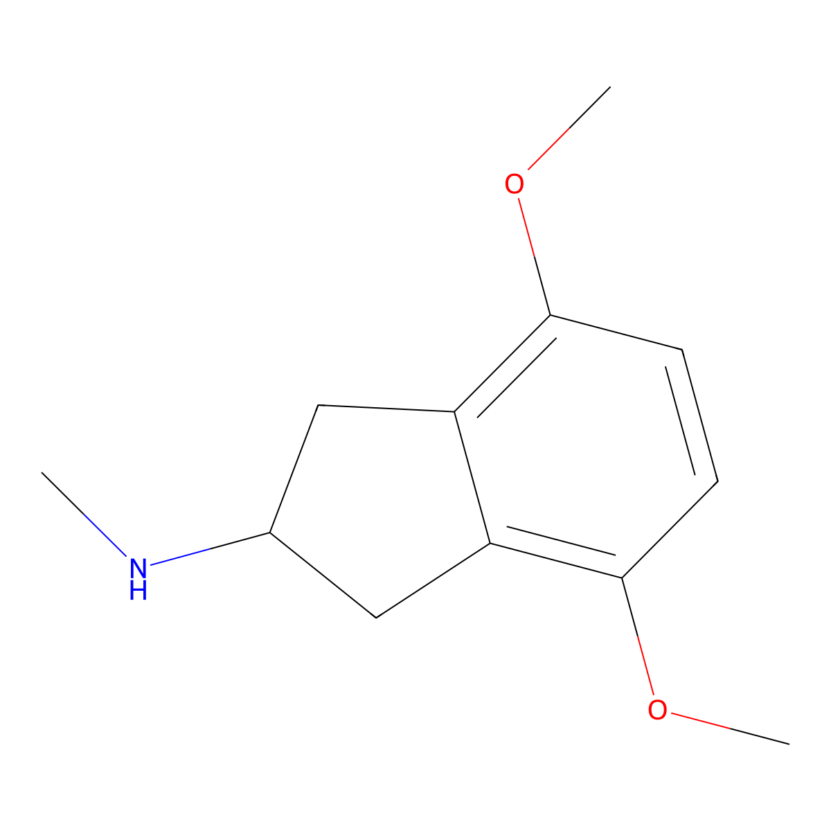4,7-dimethoxy-N-methyl-2,3-dihydro-1H-inden-2-amine molecular structure, CAS 82668-34-6