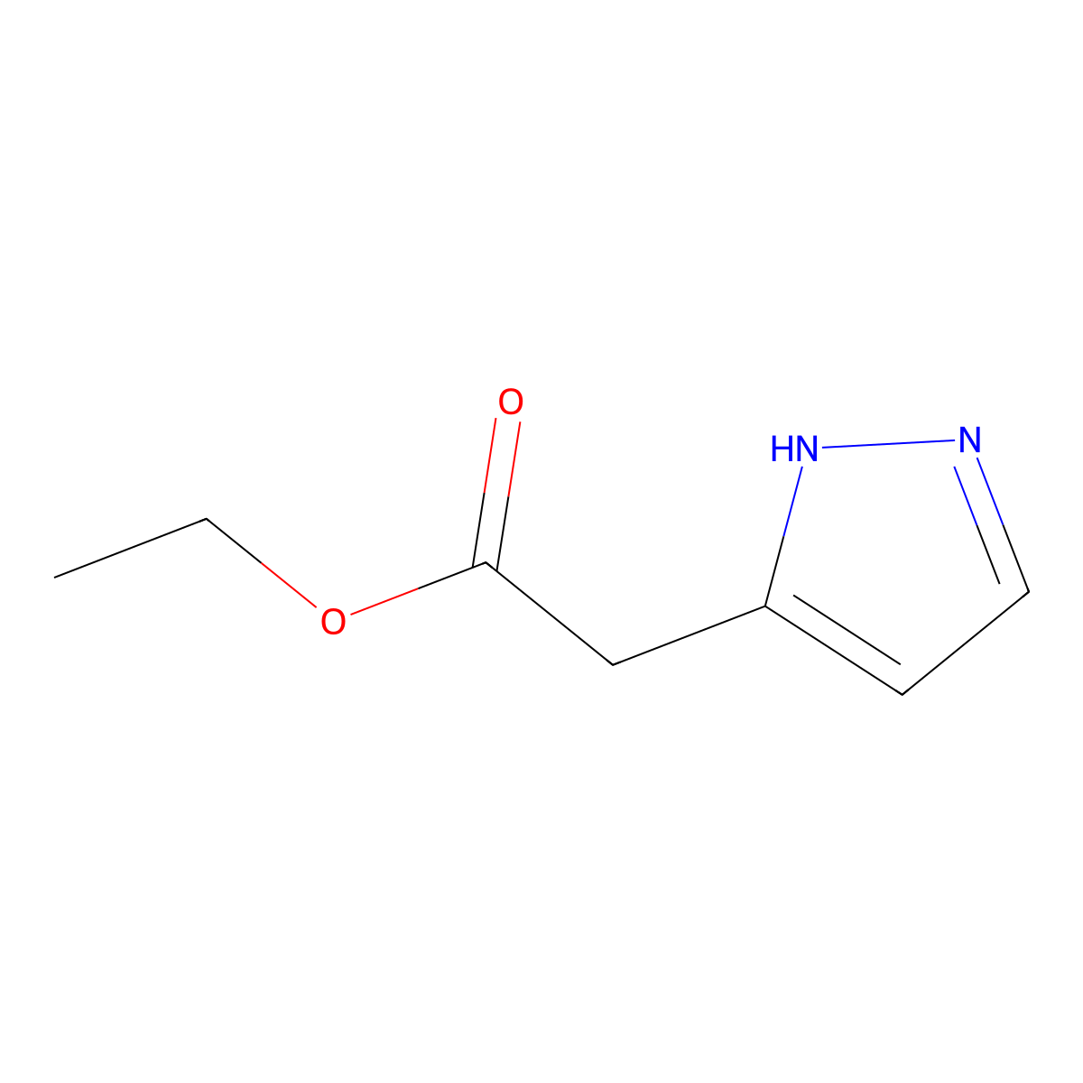 Ethyl (1H-pyrazol-5-yl)acetate molecular structure, CAS 82668-50-6