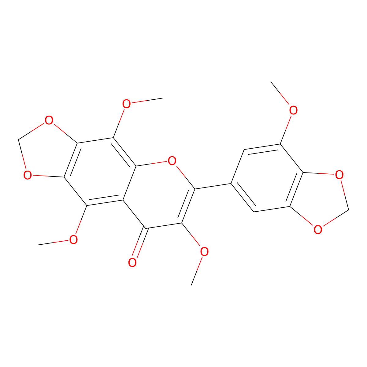 3,5,8,3'-Tetramethoxy-6,7:4',5'-bis(methylenedioxy)flavone molecular structure, CAS 82668-93-7