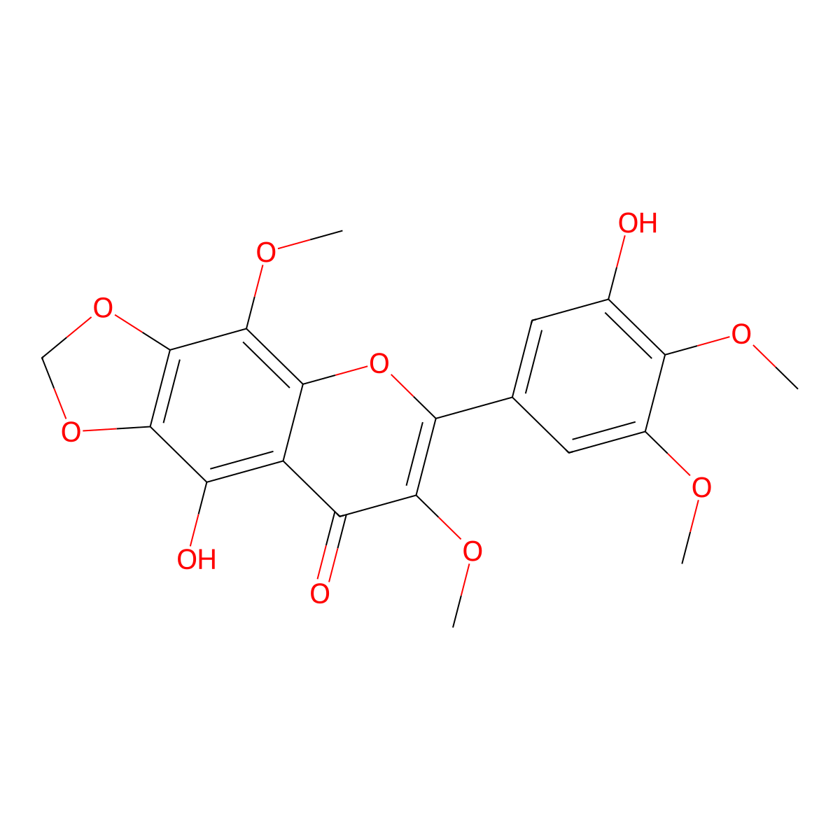 5,3'-Dihydroxy-3,8,4',5'-tetramethoxy-6,7-methylenedioxyflavone molecular structure, CAS 82668-96-0