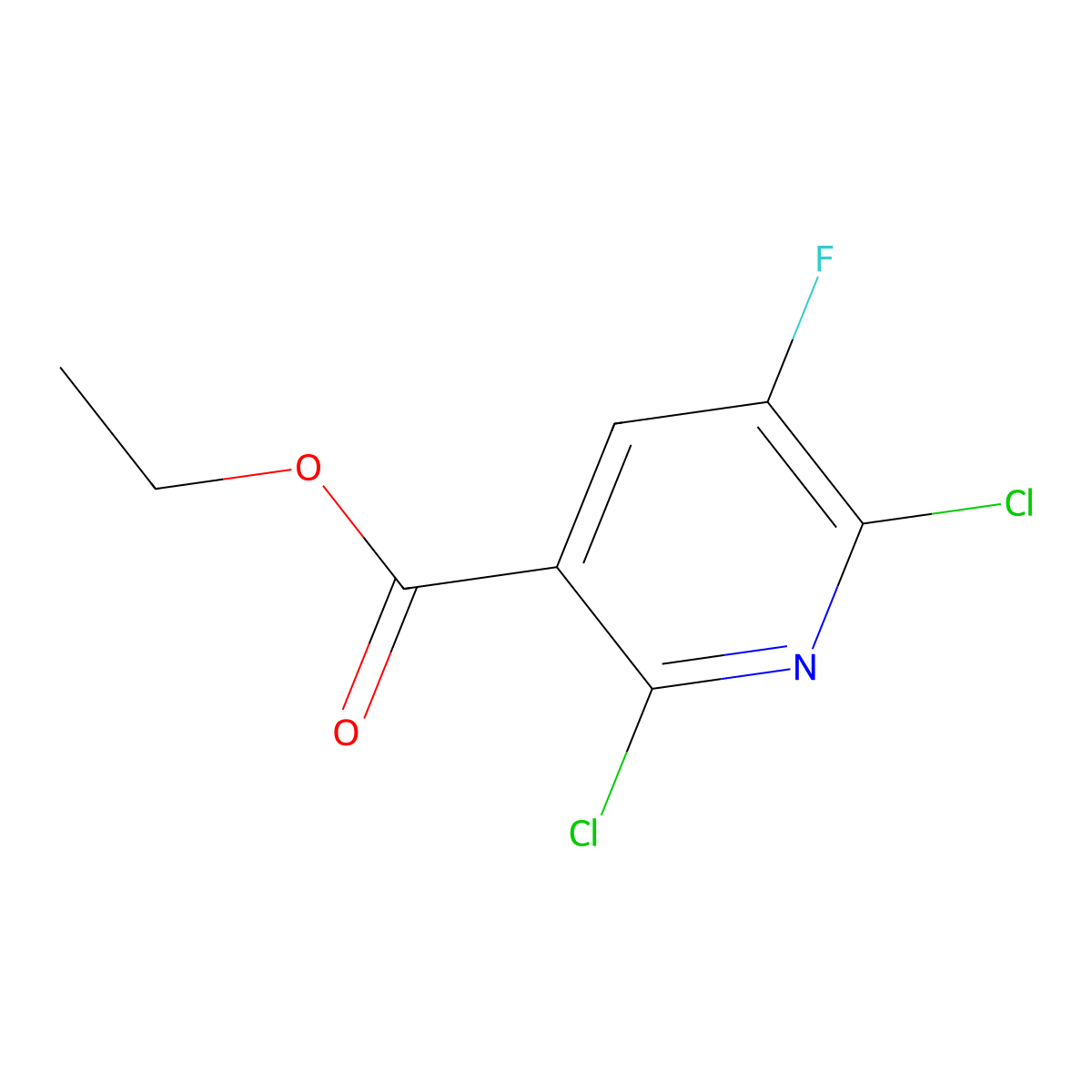 Ethyl 2,6-dichloro-5-fluoropyridine-3-carboxylate molecular structure, CAS 82671-03-2