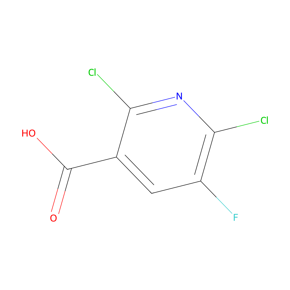 2,6-Dichloro-5-fluoronicotinic acid molecular structure, CAS 82671-06-5