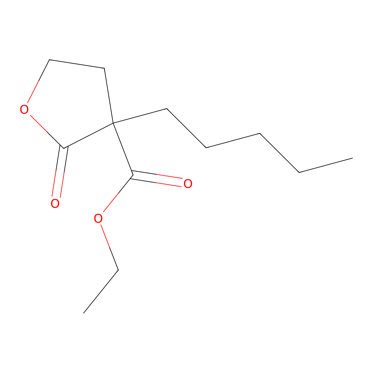 Ethyl 2-oxo-3-pentyloxolane-3-carboxylate molecular structure, CAS 82672-10-4