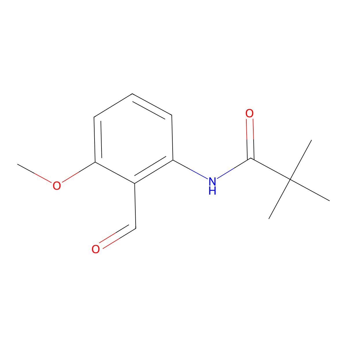 N-(2-formyl-3-methoxyphenyl)-2,2-dimethylpropanamide molecular structure, CAS 82673-65-2
