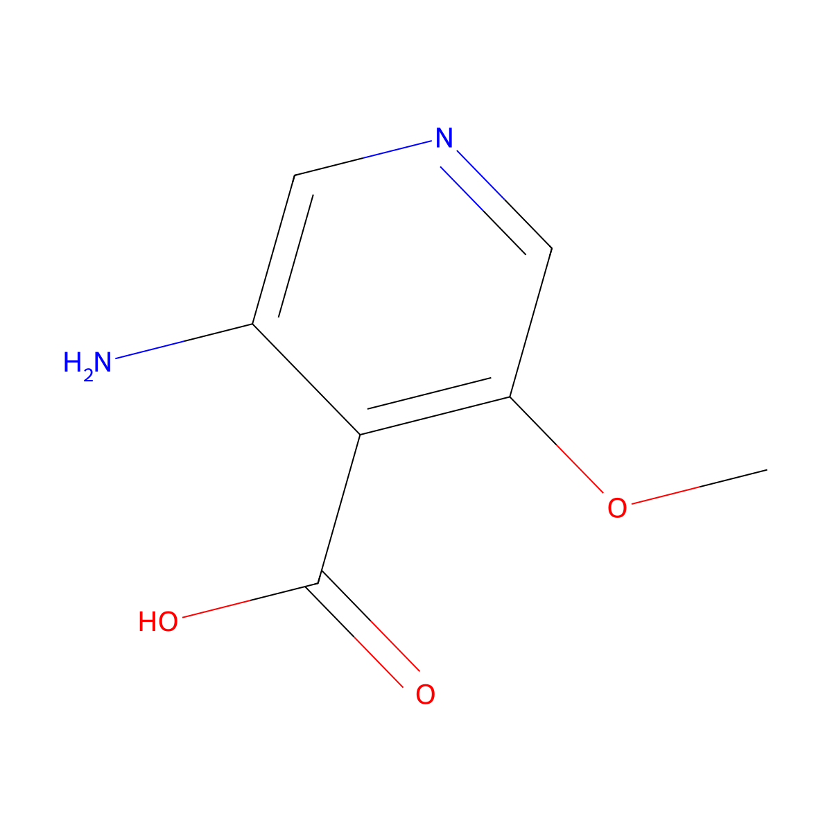 3-Amino-5-methoxypyridine-4-carboxylic acid molecular structure, CAS 82673-73-2