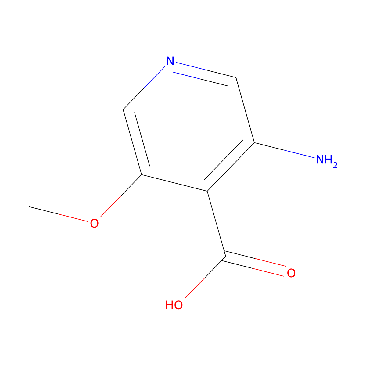 3-Amino-5-methoxypyridine-4-carboxylic acid molecular structure, CAS 82673-73-2