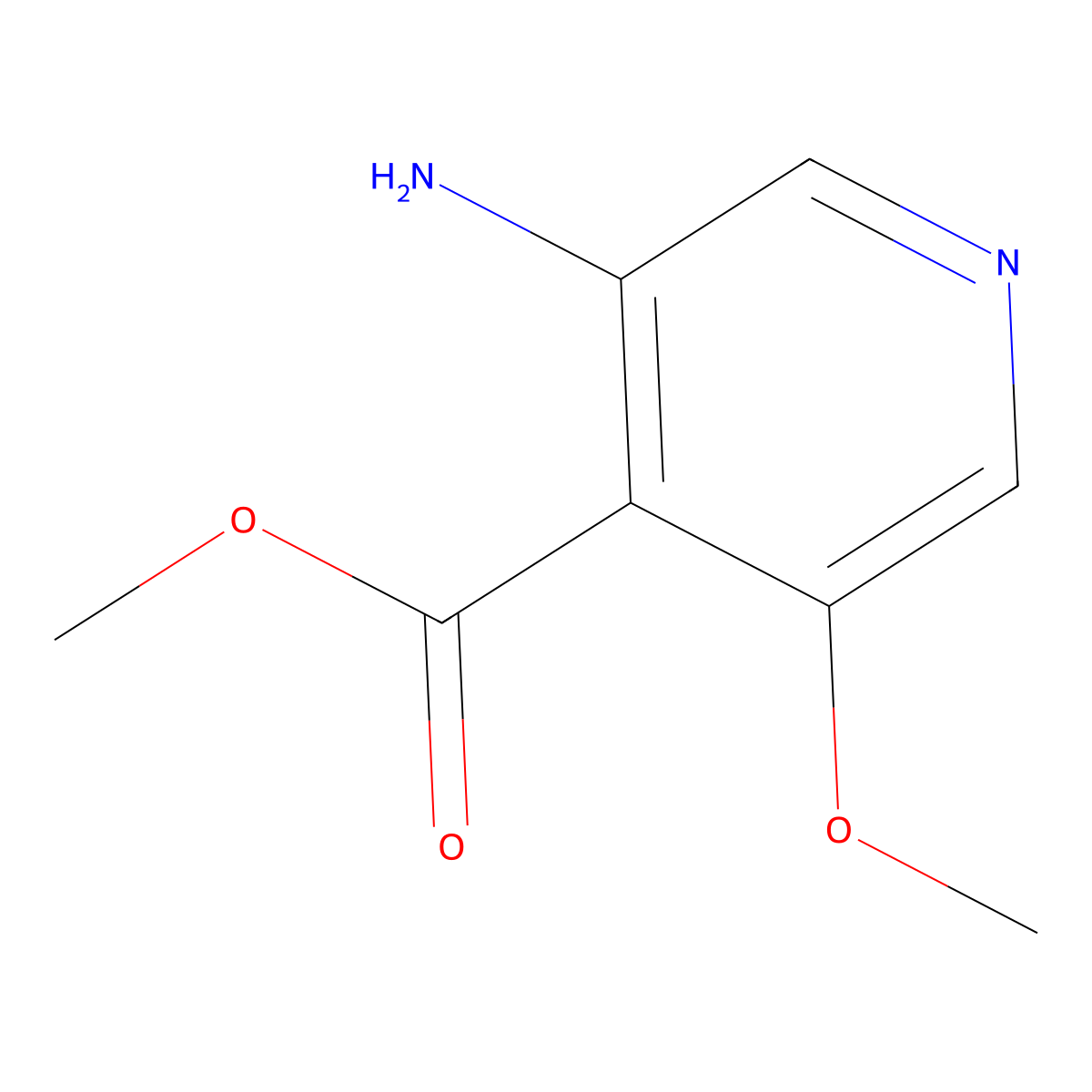 Methyl 3-amino-5-methoxyisonicotinate molecular structure, CAS 82673-74-3