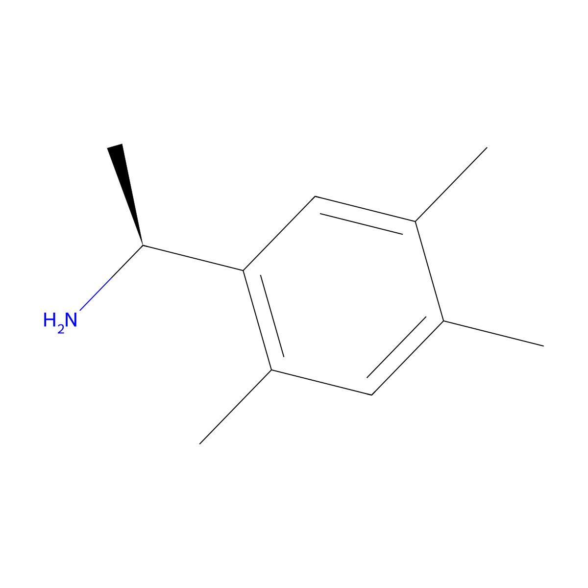 (1S)-1-(2,4,5-trimethylphenyl)ethan-1-amine molecular structure, CAS 82679-49-0