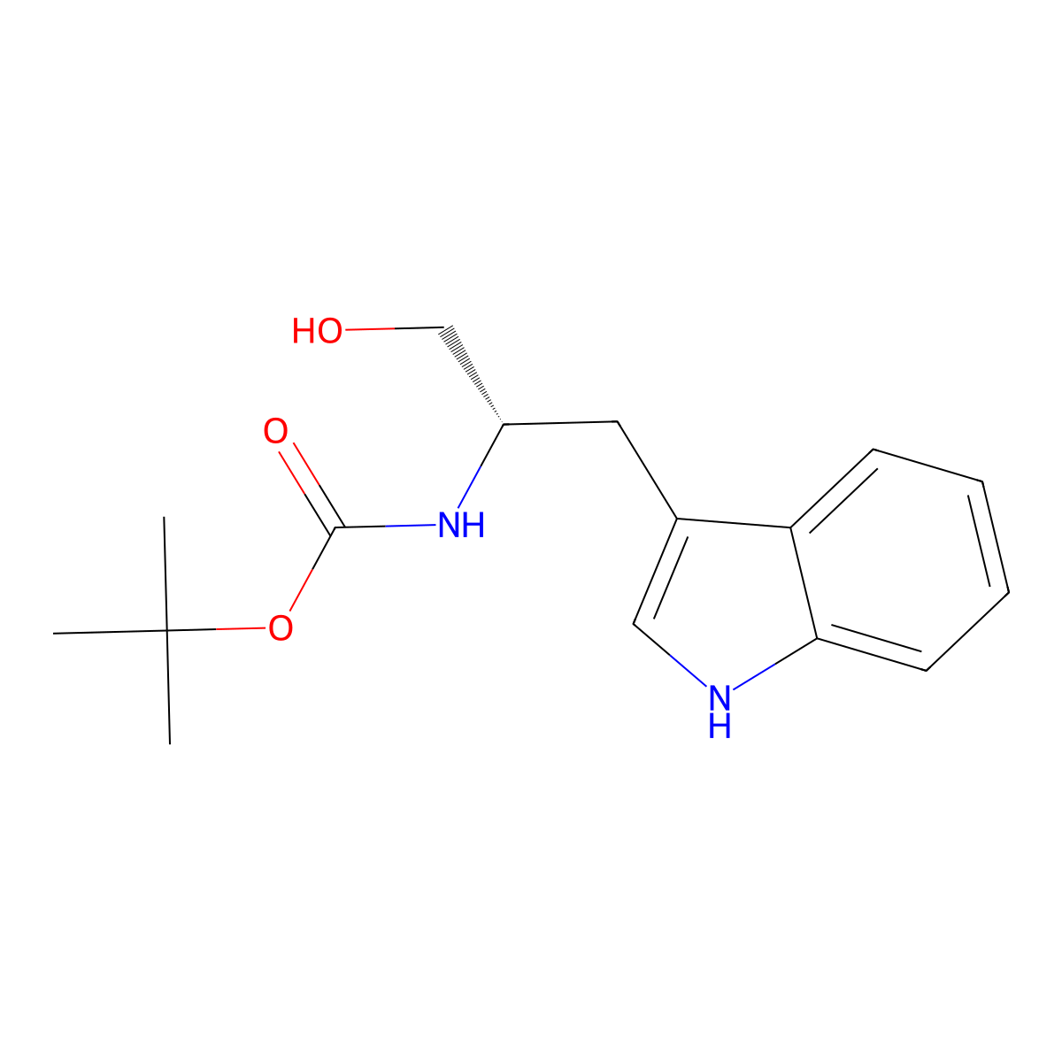 tert-Butyl ((2S)-1-hydroxy-3-(1H-indol-3-yl)propan-2-yl)carbamate molecular structure, CAS 82689-19-8