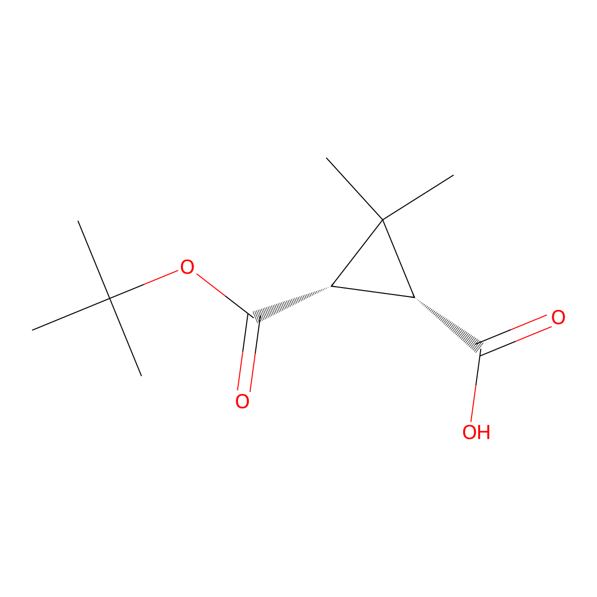 (1R,3S)-3-[(tert-butoxy)carbonyl]-2,2-dimethylcyclopropane-1-carboxylic acid molecular structure, CAS 82690-98-0