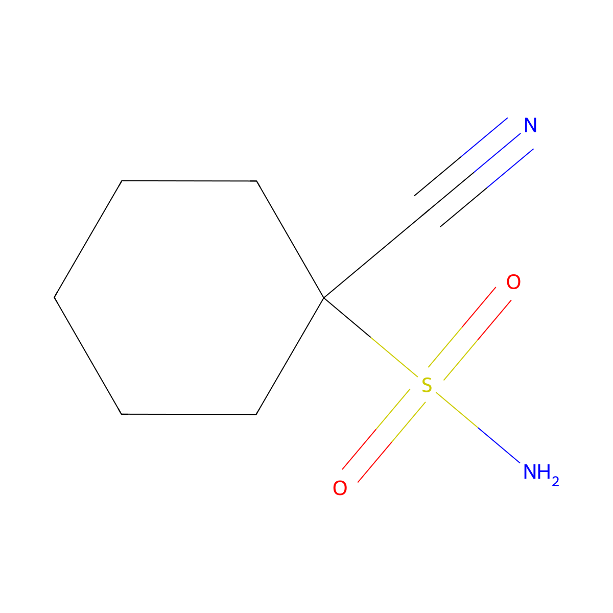 1-Cyanocyclohexane-1-sulfonamide molecular structure, CAS 82691-75-6