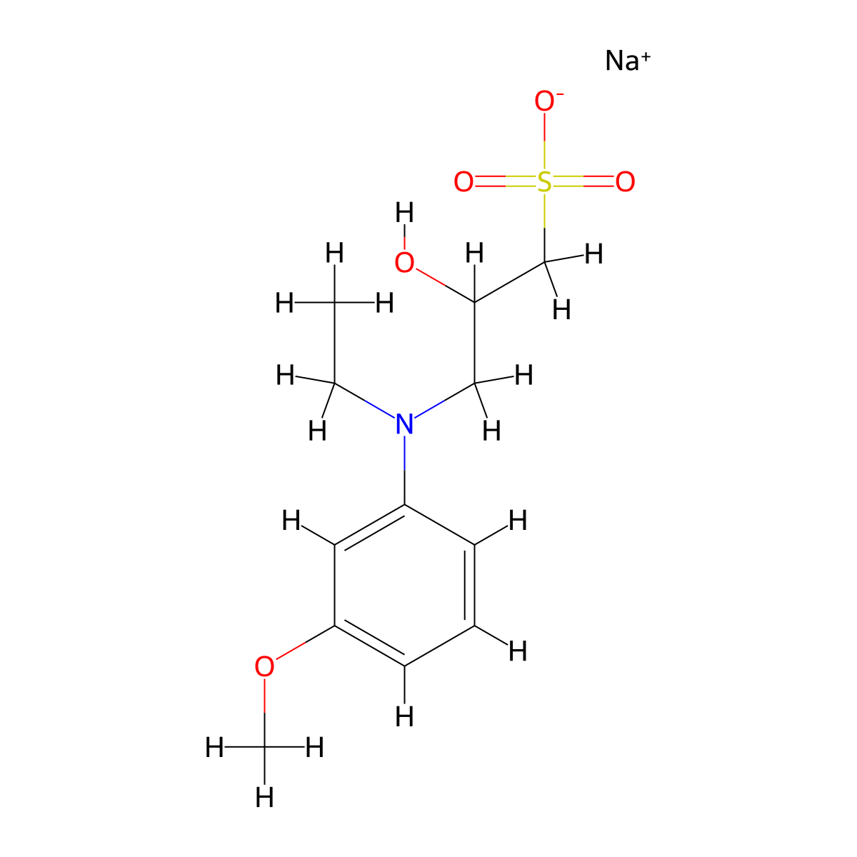 3-(N-Ethyl-3-methoxyanilino)-2-hydroxy-1-propanesulfonic acid sodium salt molecular structure, CAS 82692-96-4