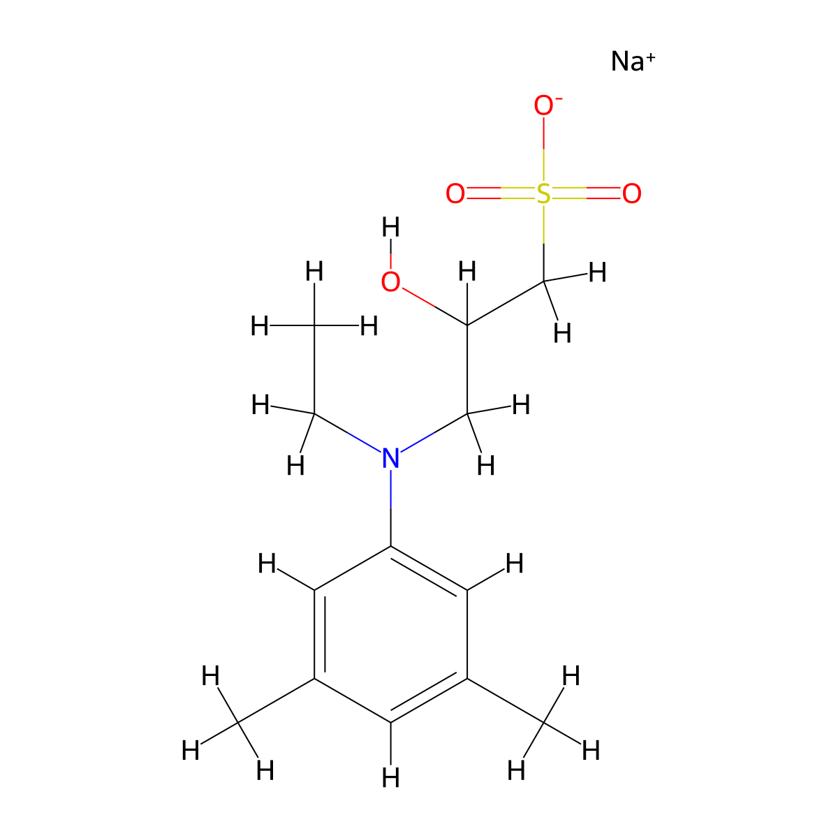 n-Ethyl-n-(2-hydroxy-3-sulfopropyl)-3,5-dimethylaniline sodium salt monohydrate molecular structure, CAS 82692-97-5