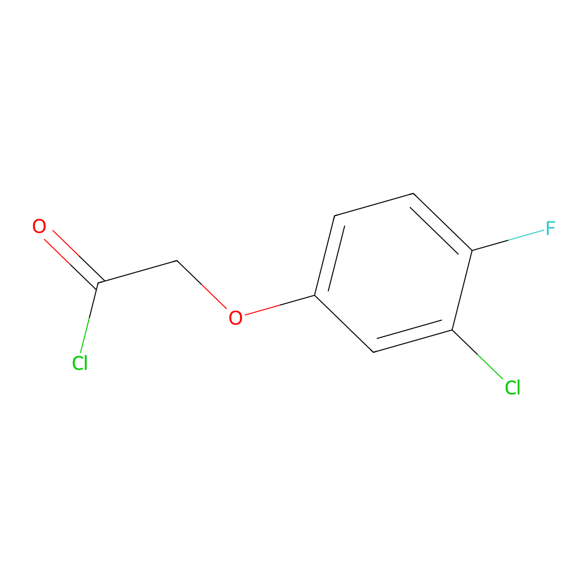 (3-Chloro-4-fluorophenoxy)acetyl chloride molecular structure, CAS 826990-47-0