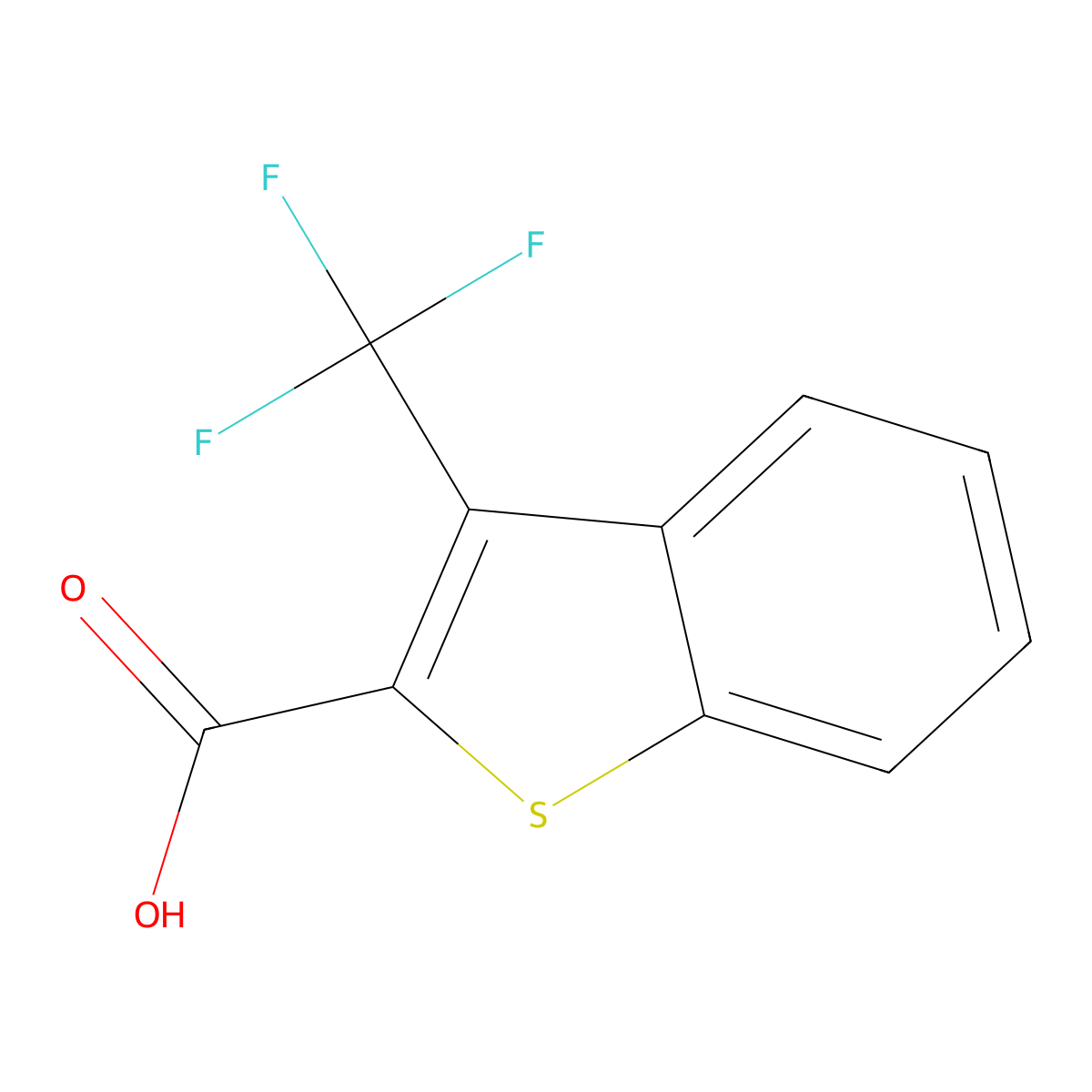 3-(Trifluoromethyl)-1-benzothiophene-2-carboxylic acid molecular structure, CAS 826995-51-1