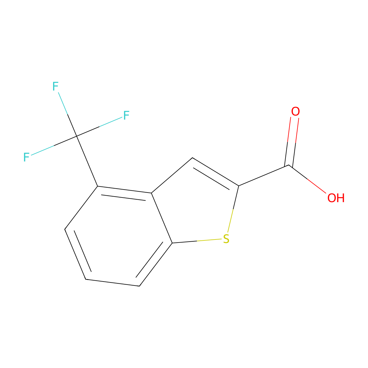 4-(Trifluoromethyl)-1-benzothiophene-2-carboxylic acid molecular structure, CAS 826995-55-5