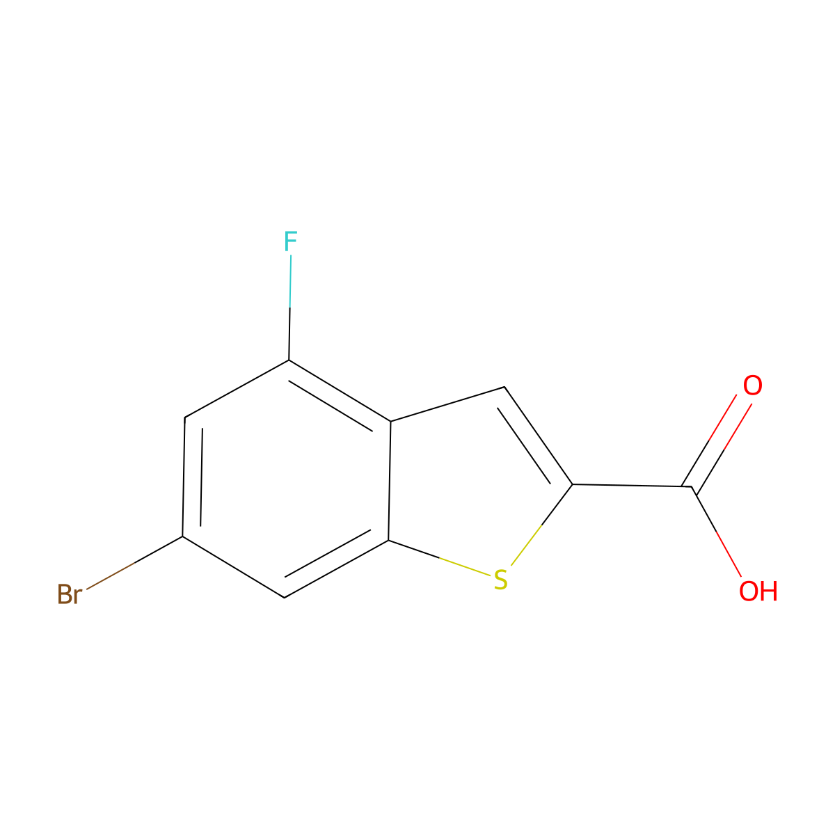 6-Bromo-4-fluorobenzo[b]thiophene-2-carboxylic acid molecular structure, CAS 826995-57-7