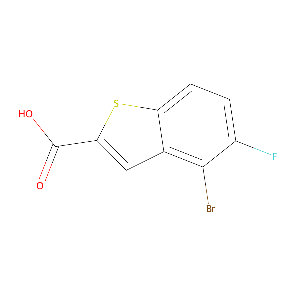 4-Bromo-5-fluoro-benzothiophene-2-carboxylic acid molecular structure, CAS 826995-59-9
