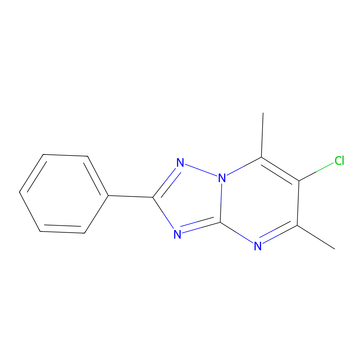 6-Chloro-5,7-dimethyl-2-phenyl-[1,2,4]triazolo[1,5-a]pyrimidine molecular structure, CAS 826995-77-1