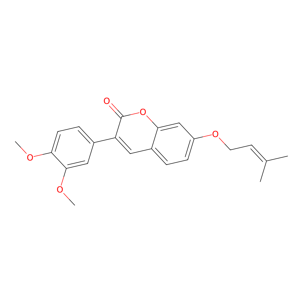 3-(3,4-dimethoxyphenyl)-7-[(3-methylbut-2-en-1-yl)oxy]-2H-chromen-2-one molecular structure, CAS 826995-85-1