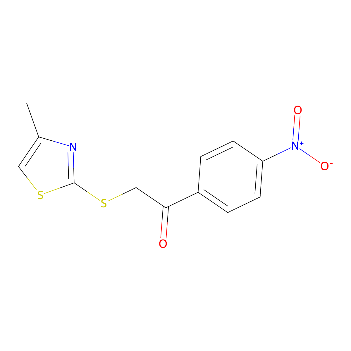 2-[(4-Methyl-1,3-thiazol-2-yl)sulfanyl]-1-(4-nitrophenyl)ethanone molecular structure, CAS 826995-90-8
